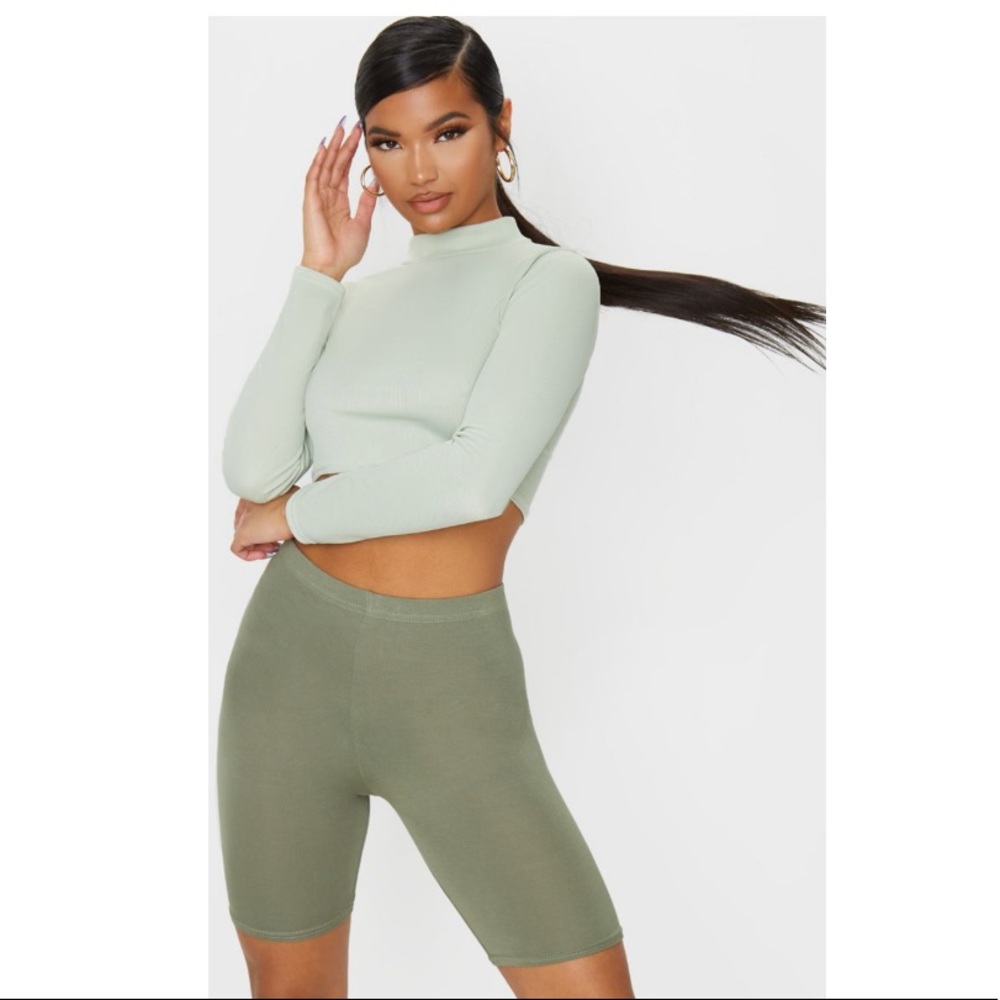 Pale Khaki Biker Shorts